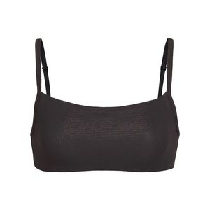 Skims logo pointelle soot scoop bralette